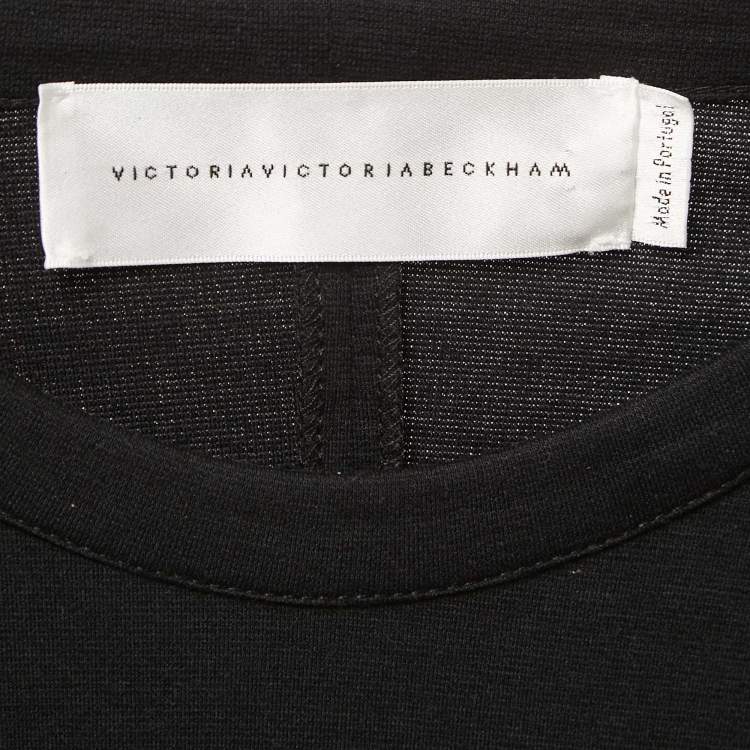 Pre Owned Victoria Victoria Beckham Black Jersey Wrap T-Shirt Dress M
