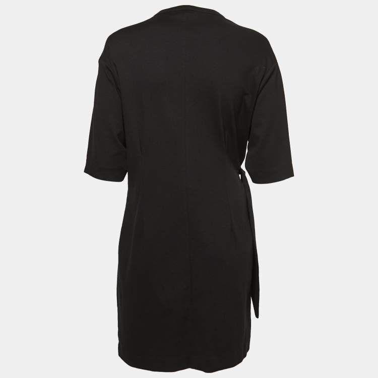 Pre Owned Victoria Victoria Beckham Black Jersey Wrap T-Shirt Dress M