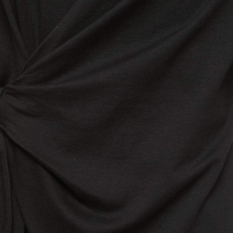 Pre Owned Victoria Victoria Beckham Black Jersey Wrap T-Shirt Dress M