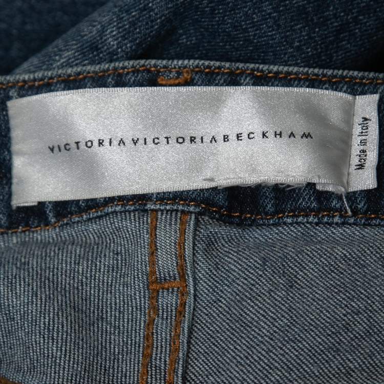 Pre Owned Victoria Victoria Beckham Blue Denim Flared Jeans M
