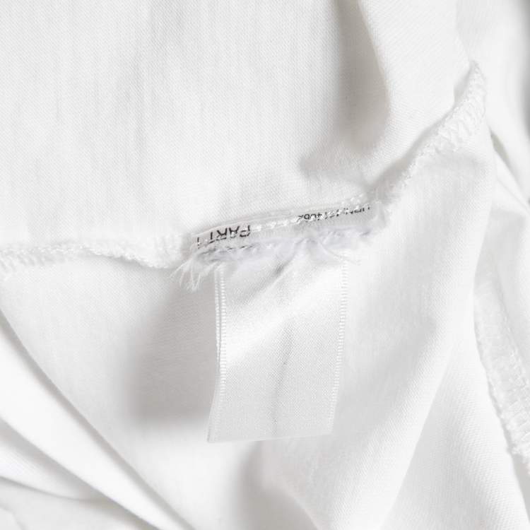 مملوكة مسبقًا Victoria Victoria Beckham White Cotton Drape Detail T-Shirt S