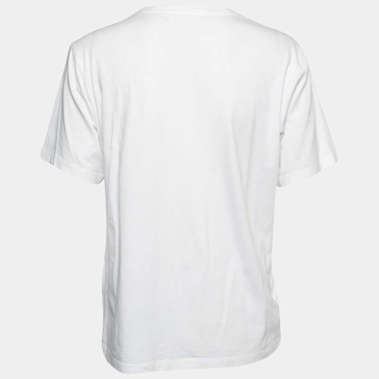 مملوكة مسبقًا Victoria Victoria Beckham White Cotton Drape Detail T-Shirt S