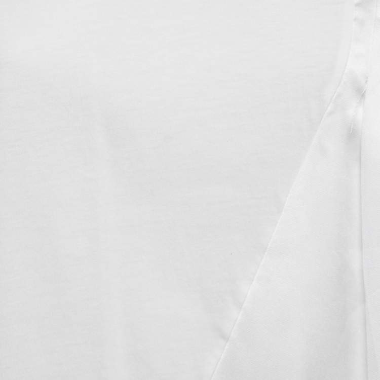مملوكة مسبقًا Victoria Victoria Beckham White Cotton Drape Detail T-Shirt S