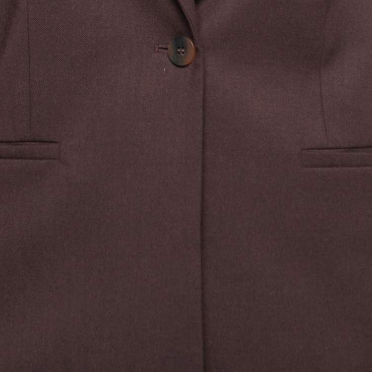 Pre Owned Victoria Victoria Beckham Burgundy Crepe Wool Blazer & Pants Set S