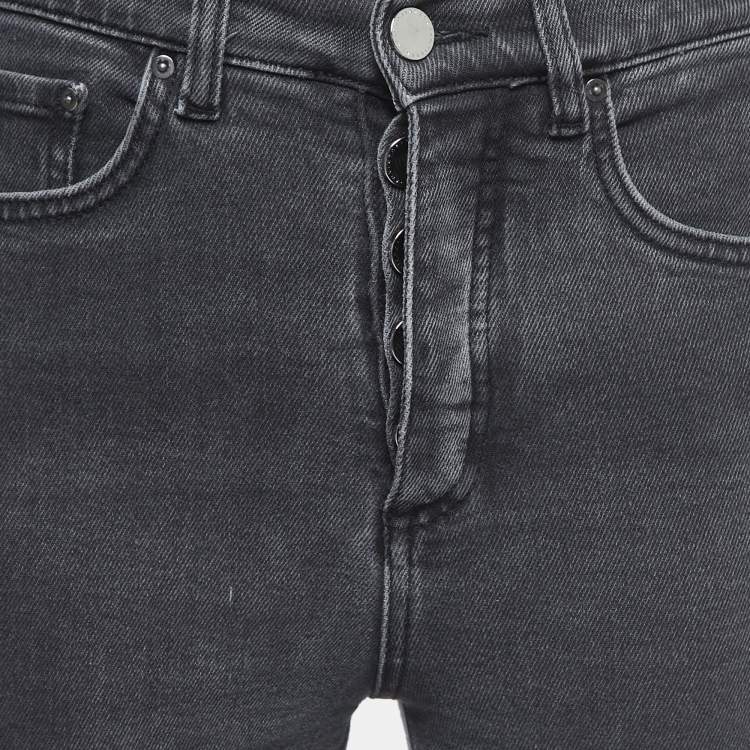Pre Owned Victoria Victoria Beckham Grey Denim Studded Jeans S Waist 25"