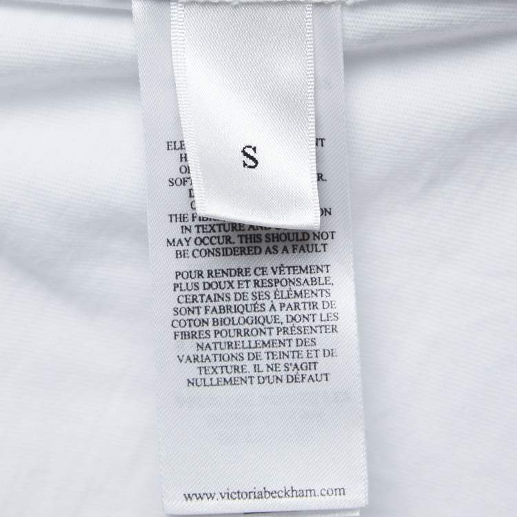Pre Owned Victoria Victoria Beckham White Love Print Cotton Crew Neck Short Sleeve T-Shirt S