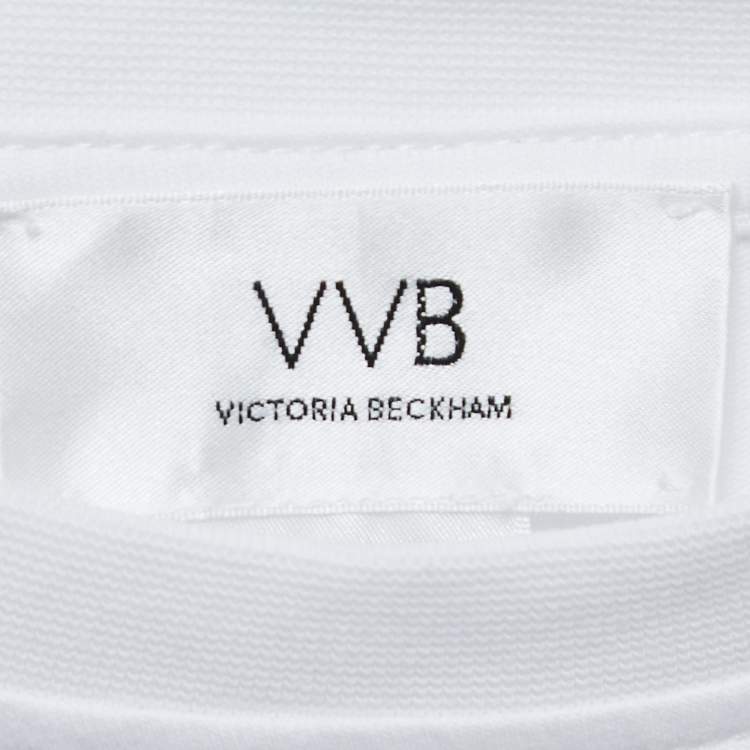 Pre Owned Victoria Victoria Beckham White Love Print Cotton Crew Neck Short Sleeve T-Shirt S