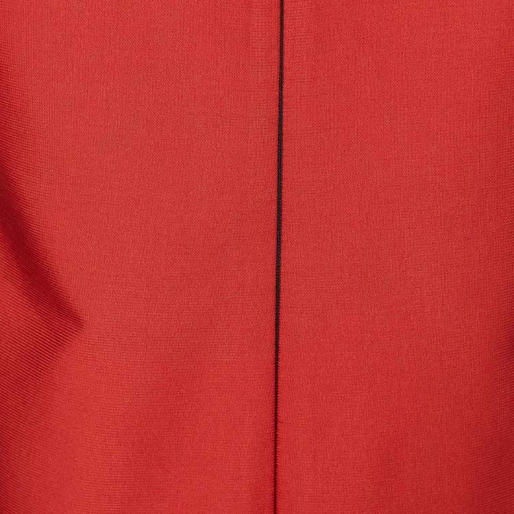 Pre Owned Victoria Victoria Beckham Brick Red Cotton Blend Flounce Hem Mini Dress M