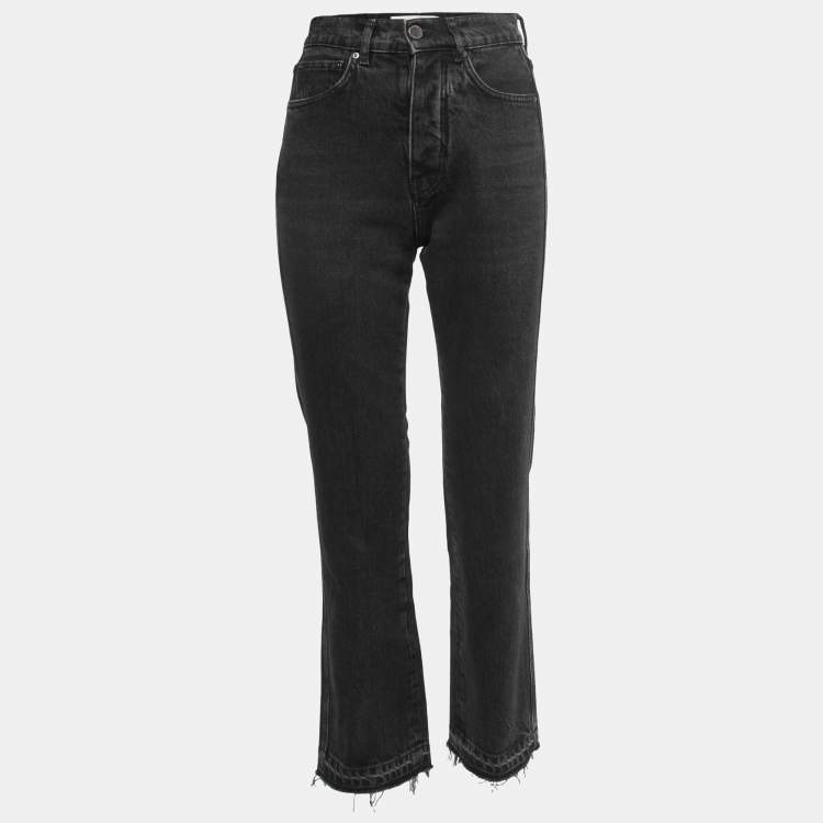 Pre Owned Victoria Victoria Beckham Black Denim Frayed Hem Jeans S