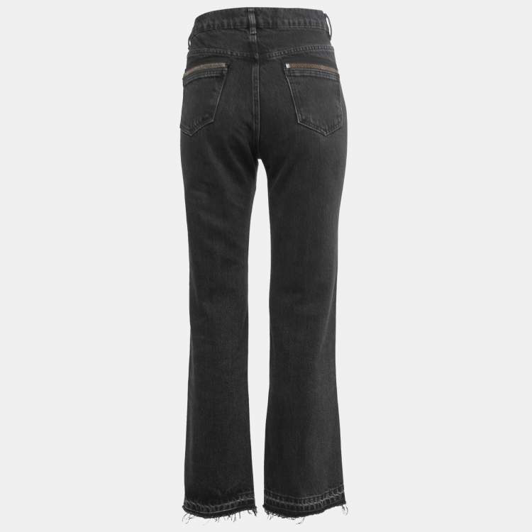 Pre Owned Victoria Victoria Beckham Black Denim Frayed Hem Jeans S