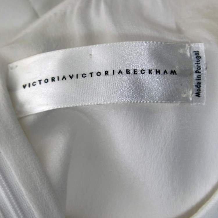 Pre Owned Victoria Victoria Beckham White Crepe Mini Shift Dress S