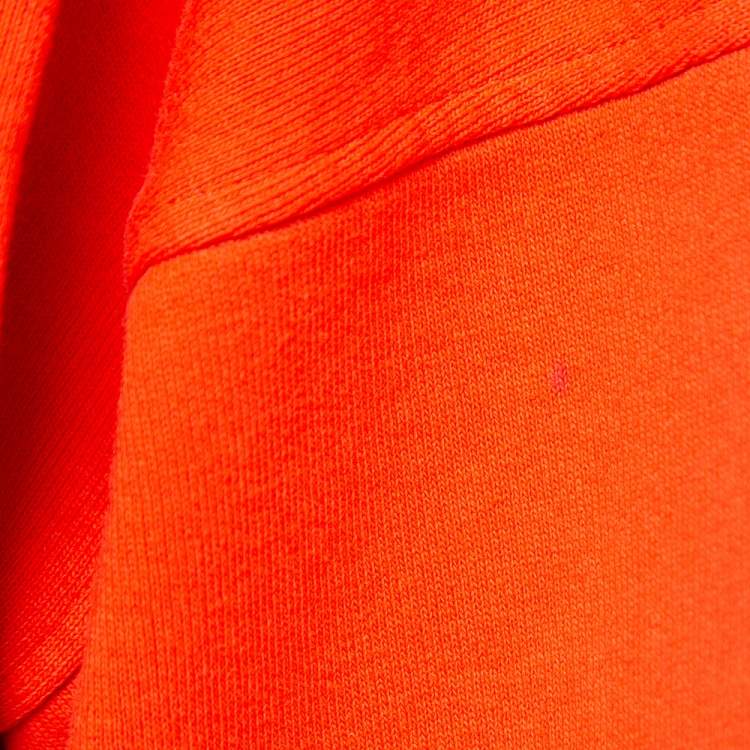 Pre Owned Victoria Victoria Beckham Orange Logo Embroidered Cotton Sweatshirt XS