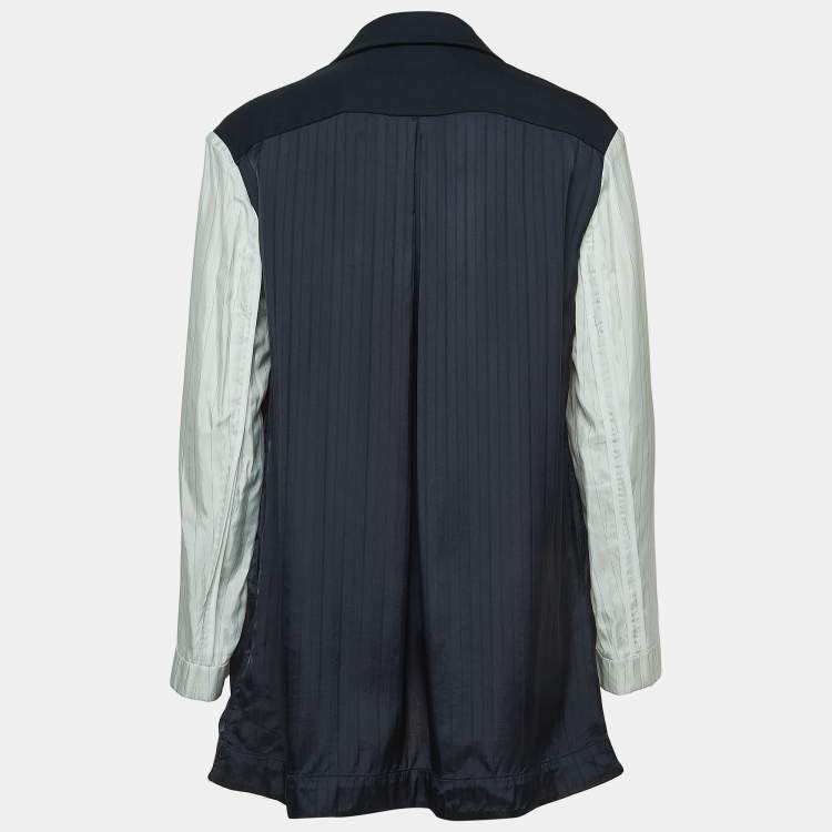 Pre Owned Victoria Victoria Beckham Navy Blue Wool Blend Open Front Jacket XS