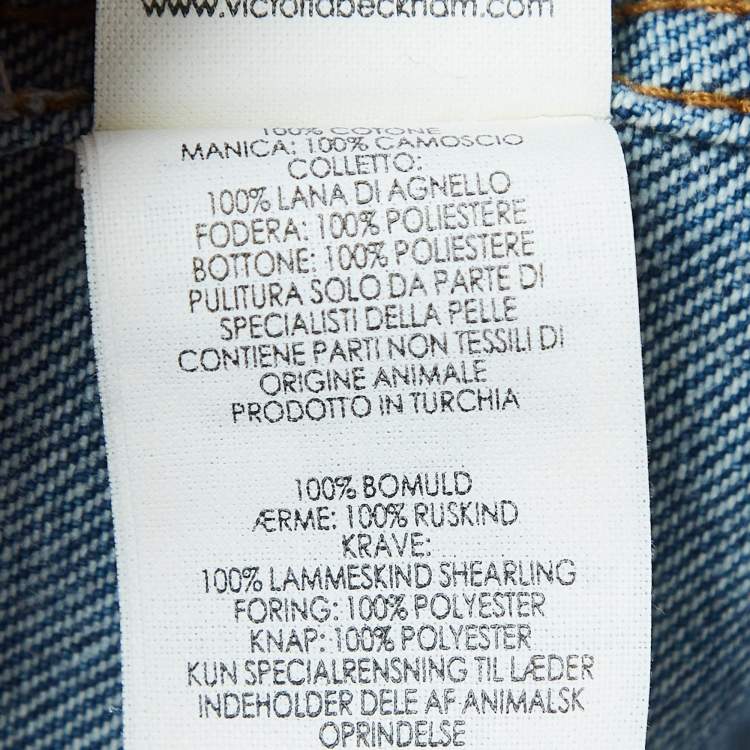 Pre Owned Victoria Victoria Beckham Blue Denim & Suede Jacket S