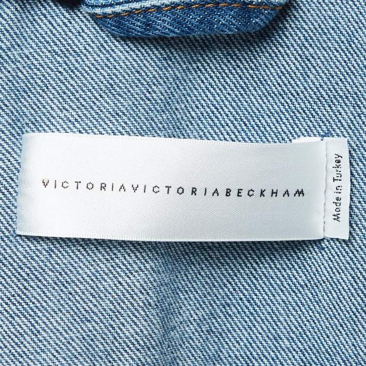 Pre Owned Victoria Victoria Beckham Blue Denim & Suede Jacket S