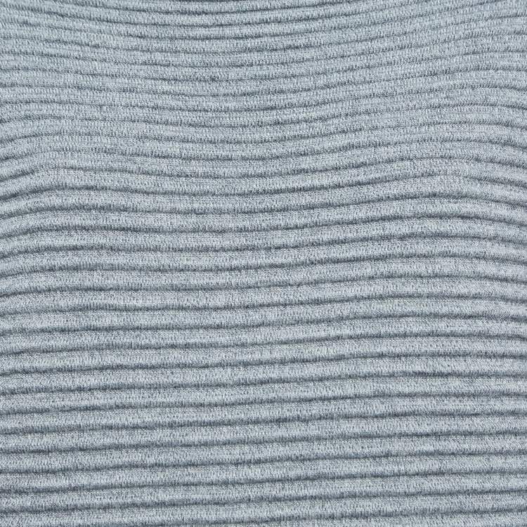 Pre Owned Victoria Victoria Beckham Grey Ribbed Knit Sweater L