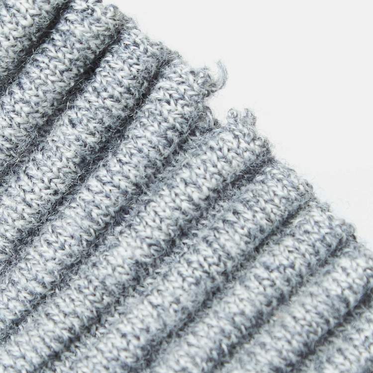 Pre Owned Victoria Victoria Beckham Grey Ribbed Knit Sweater L