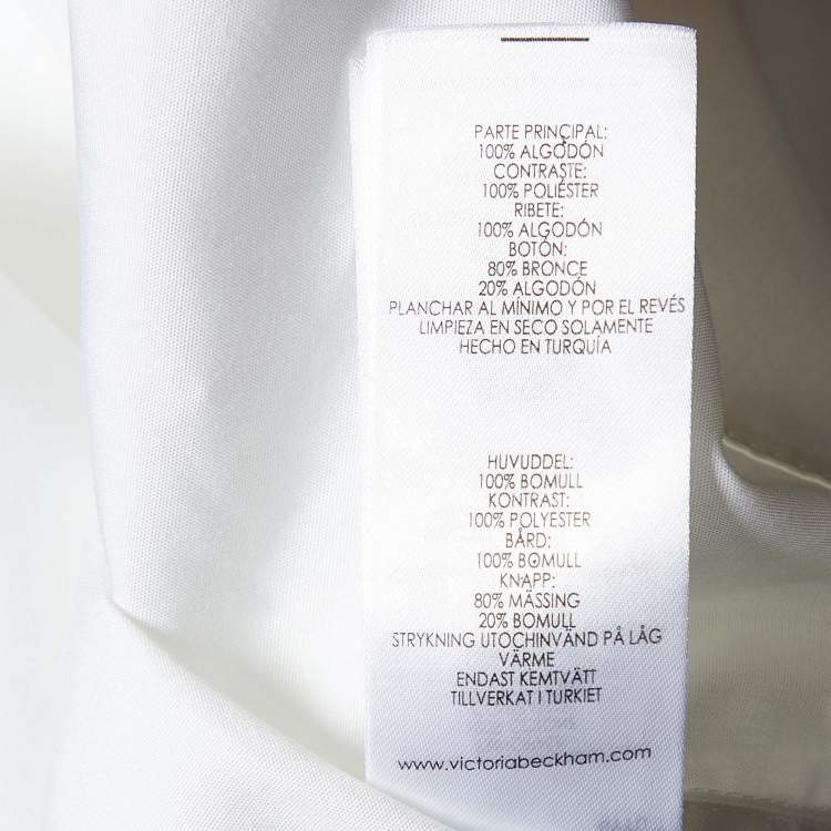 Pre Owned Victoria Victoria Beckham White Cotton Asymmetrical Hem Shirt S 