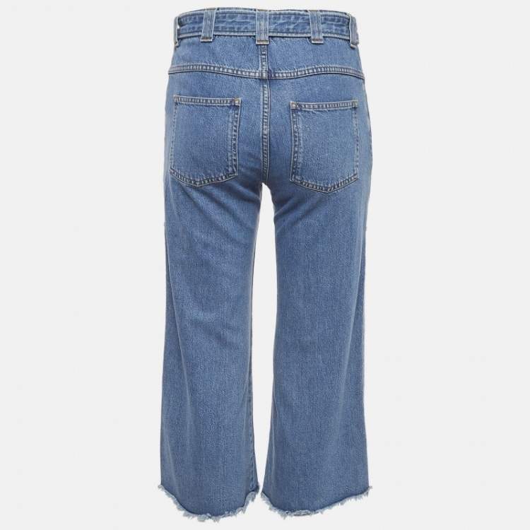 Pre Owned Victoria Victoria Beckham Blue Denim Cropped Jeans S Waist 25"