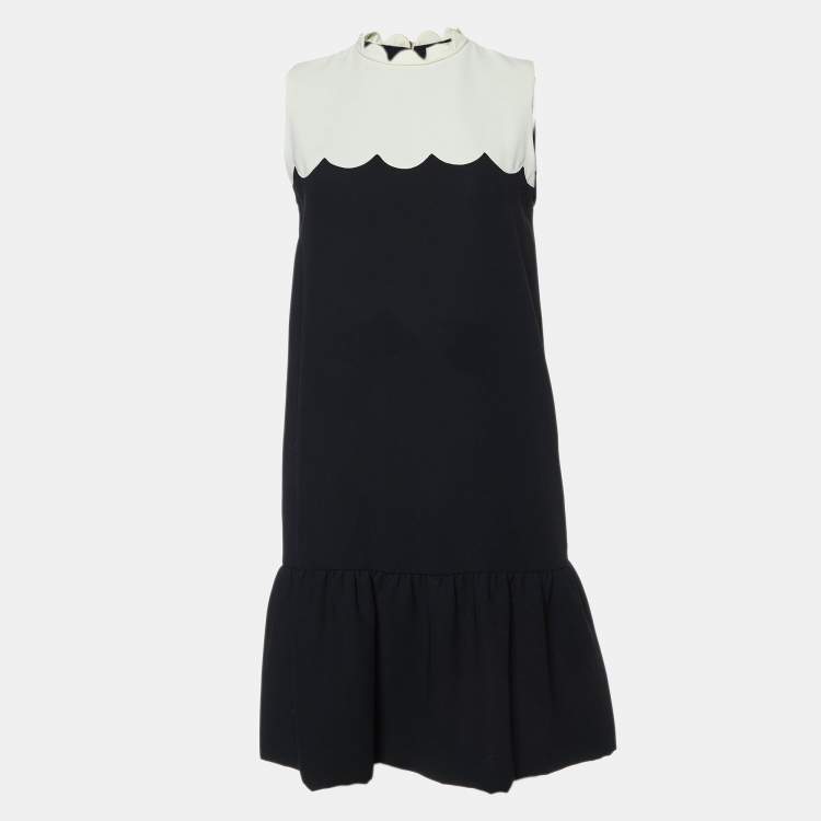 مملوكة مسبقًا Victoria Victoria Beckham Monochrome Crepe Sleeveless Dress S