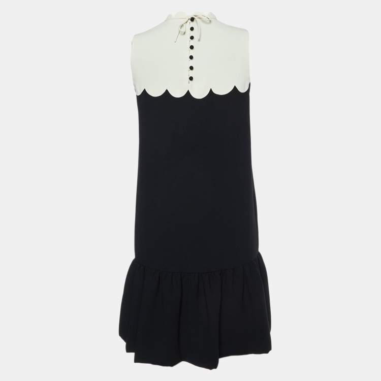 مملوكة مسبقًا Victoria Victoria Beckham Monochrome Crepe Sleeveless Dress S