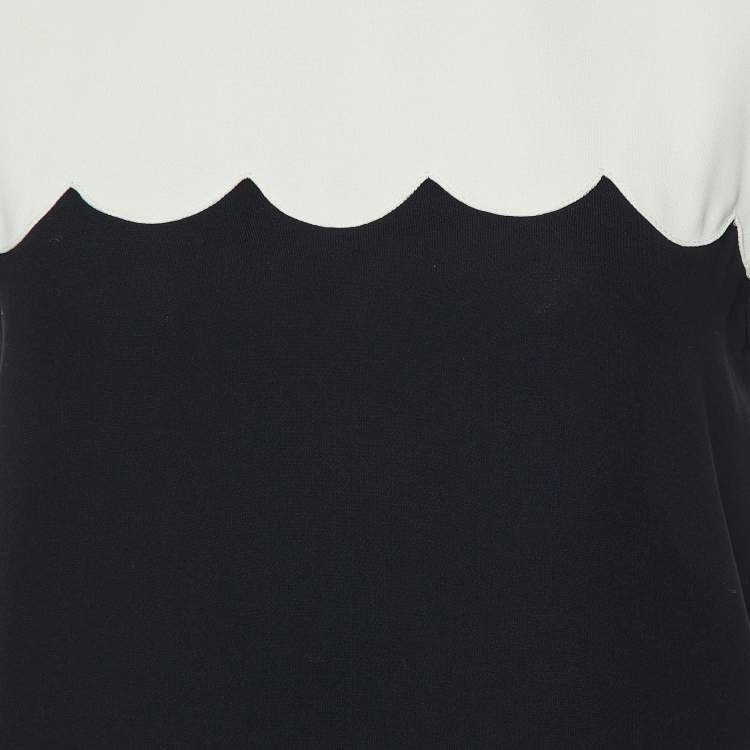 مملوكة مسبقًا Victoria Victoria Beckham Monochrome Crepe Sleeveless Dress S