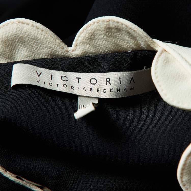 مملوكة مسبقًا Victoria Victoria Beckham Monochrome Crepe Sleeveless Dress S