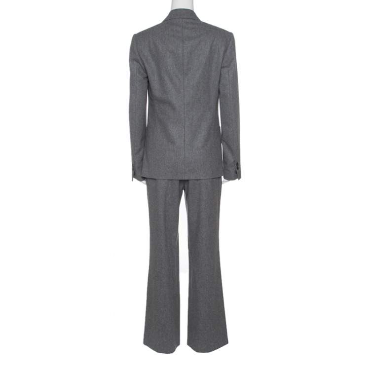 Pre Owned Viktor & Rolf Grey Wool Tailored Blazer and Trouser Set M