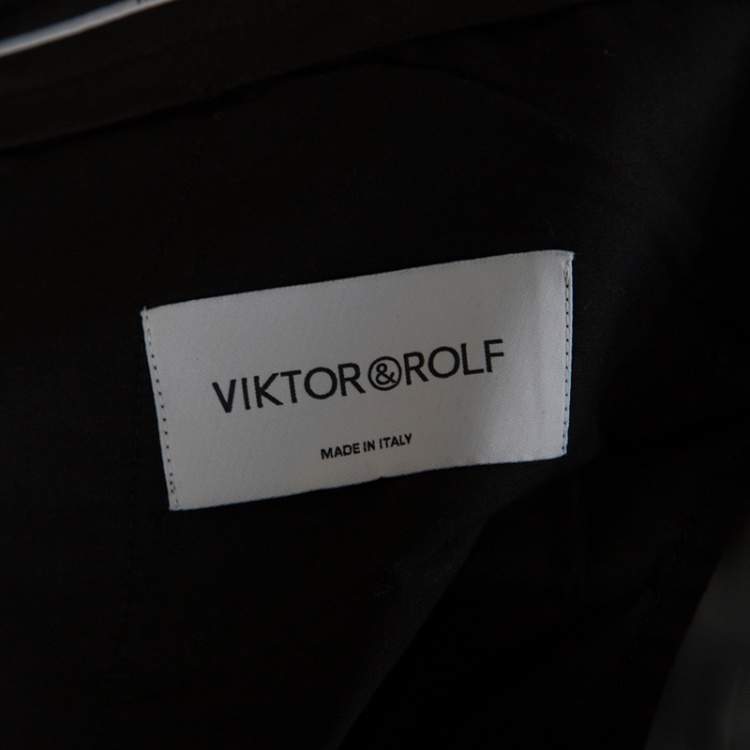 Pre Owned Viktor & Rolf Grey Wool Tailored Blazer and Trouser Set M