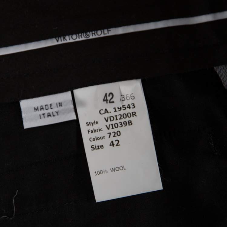 Pre Owned Viktor & Rolf Grey Wool Tailored Blazer and Trouser Set M