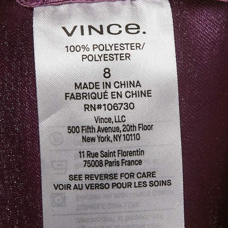 Pre Owned Vince Mauve Pink Satin Flared Trousers M