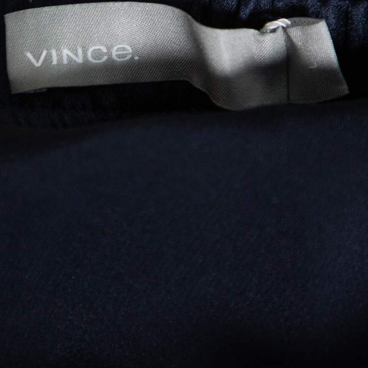 Pre Owned Vince Navy Blue Silk Satin Joggers L