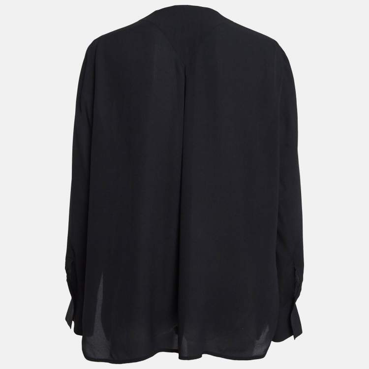 Pre Owned Vince Black Silk Button-Up Blouse M