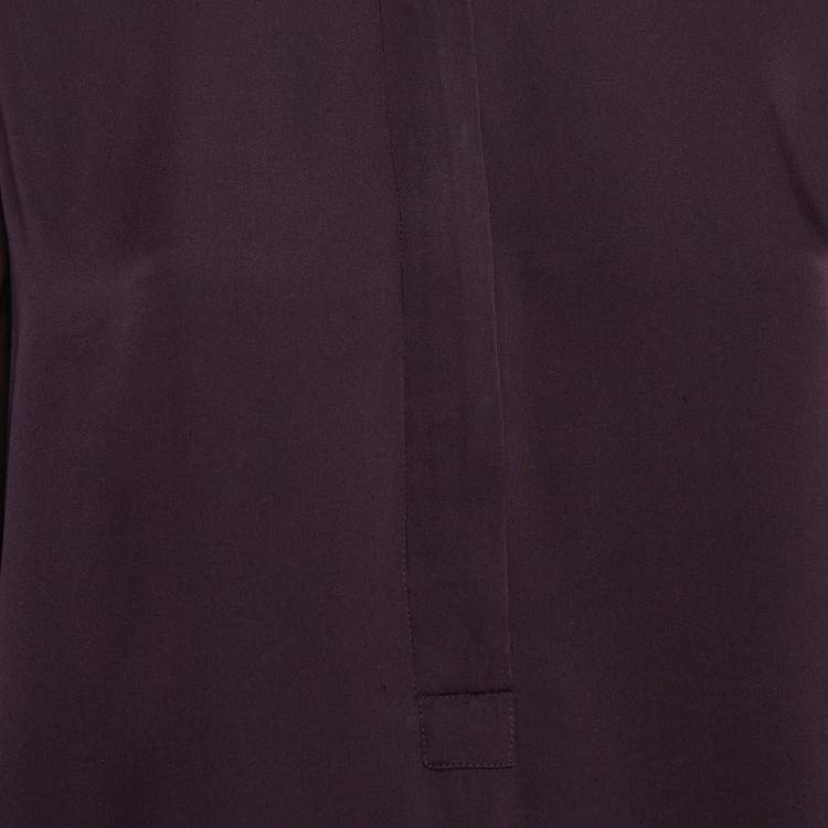 Pre Owned Vince Purple Satin Zip-Up Blouse S
