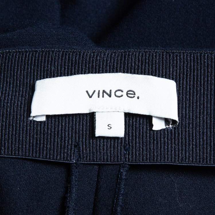 مملوكة مسبقًا Vince Navy Blue Jersey Stitch Front Seam Ponte Leggings S