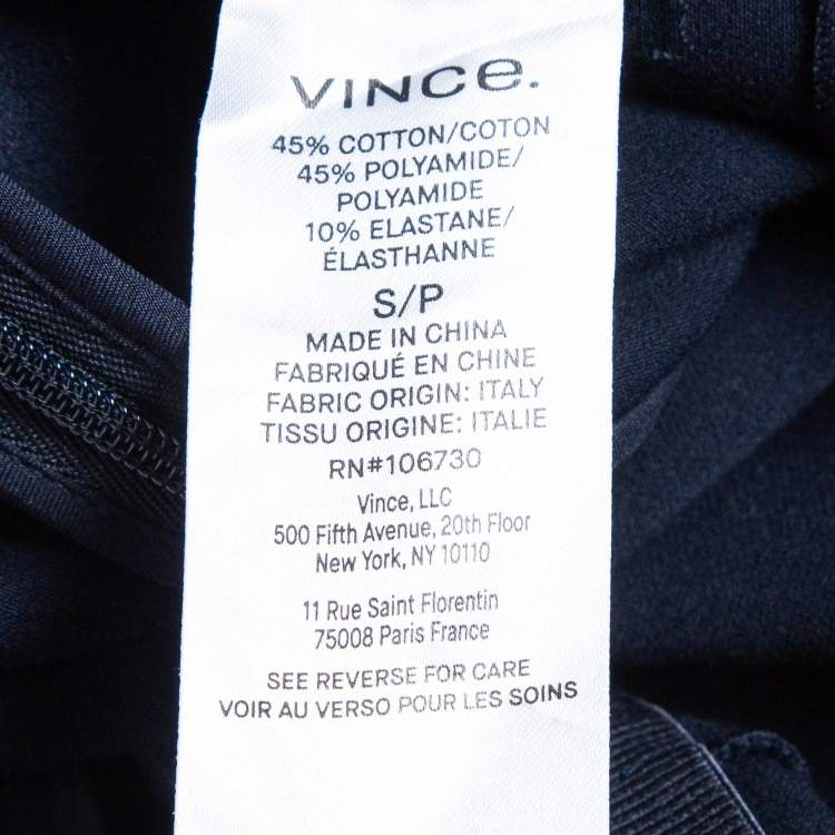 مملوكة مسبقًا Vince Navy Blue Jersey Stitch Front Seam Ponte Leggings S
