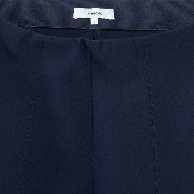 مملوكة مسبقًا Vince Navy Blue Jersey Stitch Front Seam Ponte Leggings S