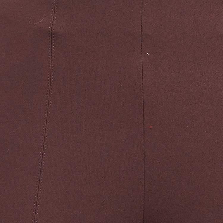 Pre Owned Vince Burgundy Jersey Stitch Front Seam Ponte Leggings S