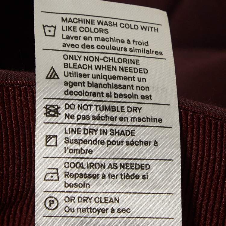 Pre Owned Vince Burgundy Jersey Stitch Front Seam Ponte Leggings S