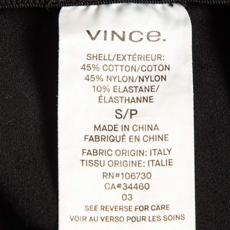 Pre Owned Vince Black Jersey Stitch Front Seam Ponte Leggings S
