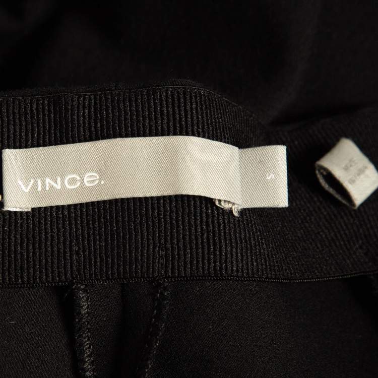 Pre Owned Vince Black Jersey Stitch Front Seam Ponte Leggings S