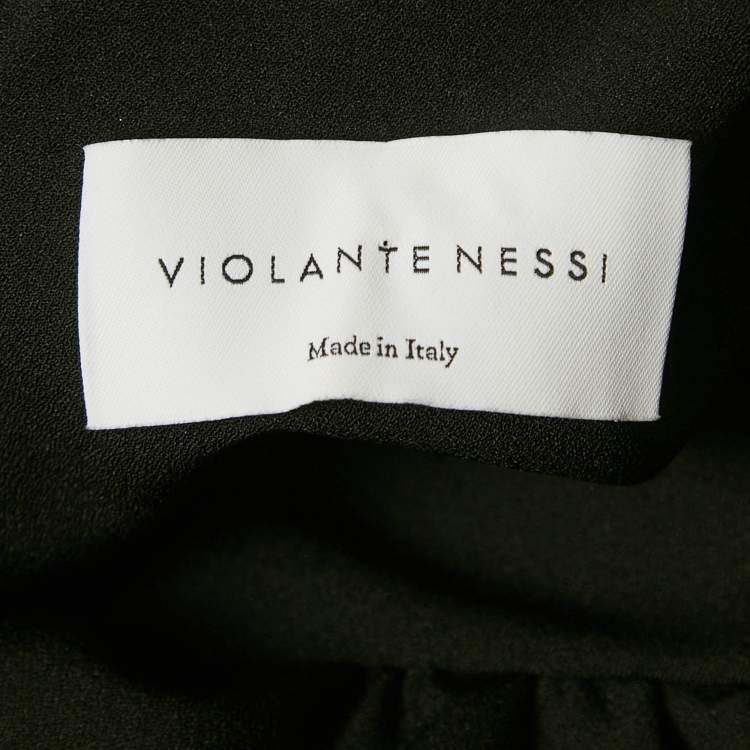 Pre Owned Violante Nessi Black Crepe Ruffled Wrap Style Mini Dress S