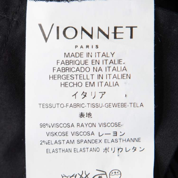 Pre Owned Vionnet Black Crepe Pleated High Waist Tailored Trousers L