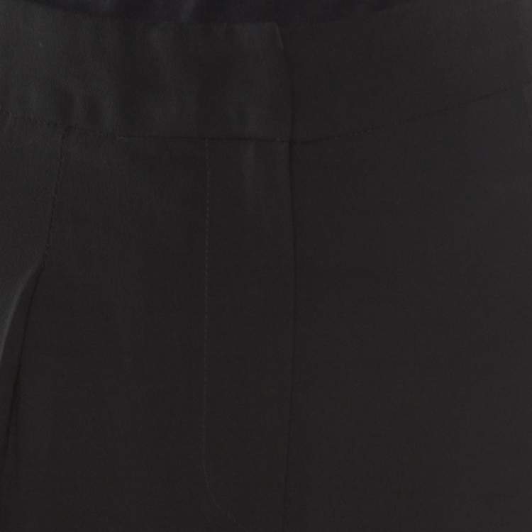 Pre Owned Vionnet Black Crepe Pleated High Waist Tailored Trousers L