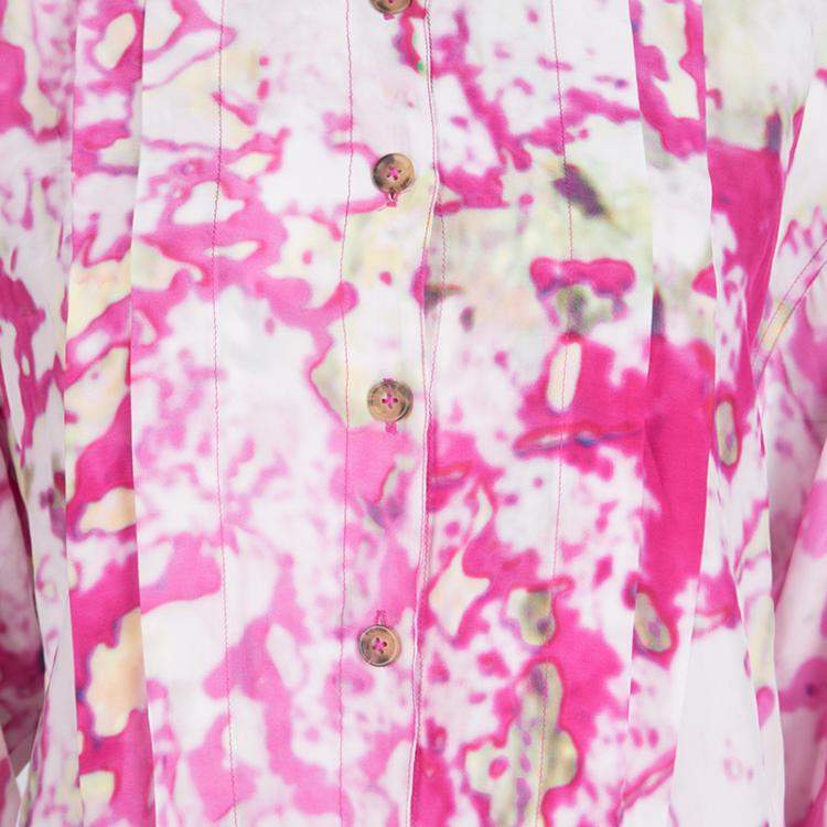 Pre Owned Vivienne Westwood Anglomania Multicolor Watercolor Print Long Sleeve Playsuit S