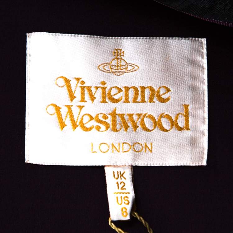 Pre Owned Vivienne Westwood Purple Satin Silk Draped Corset Bodice Dress M