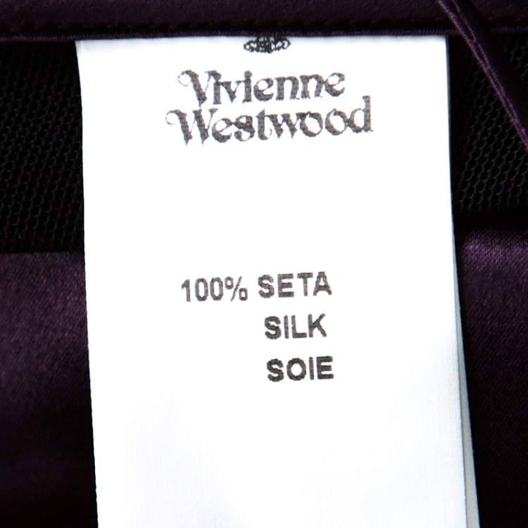 Pre Owned Vivienne Westwood Purple Satin Silk Draped Corset Bodice Dress M
