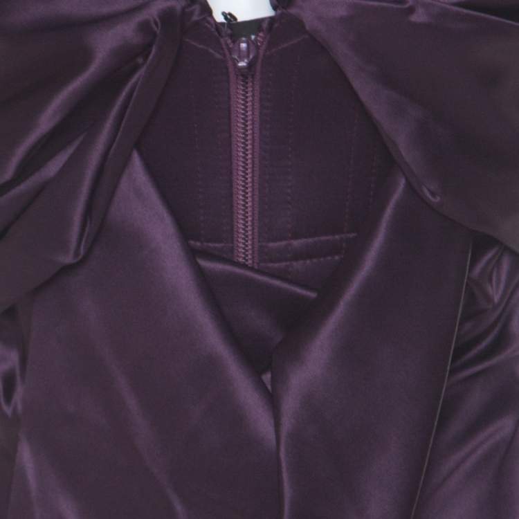Pre Owned Vivienne Westwood Purple Satin Silk Draped Corset Bodice Dress M