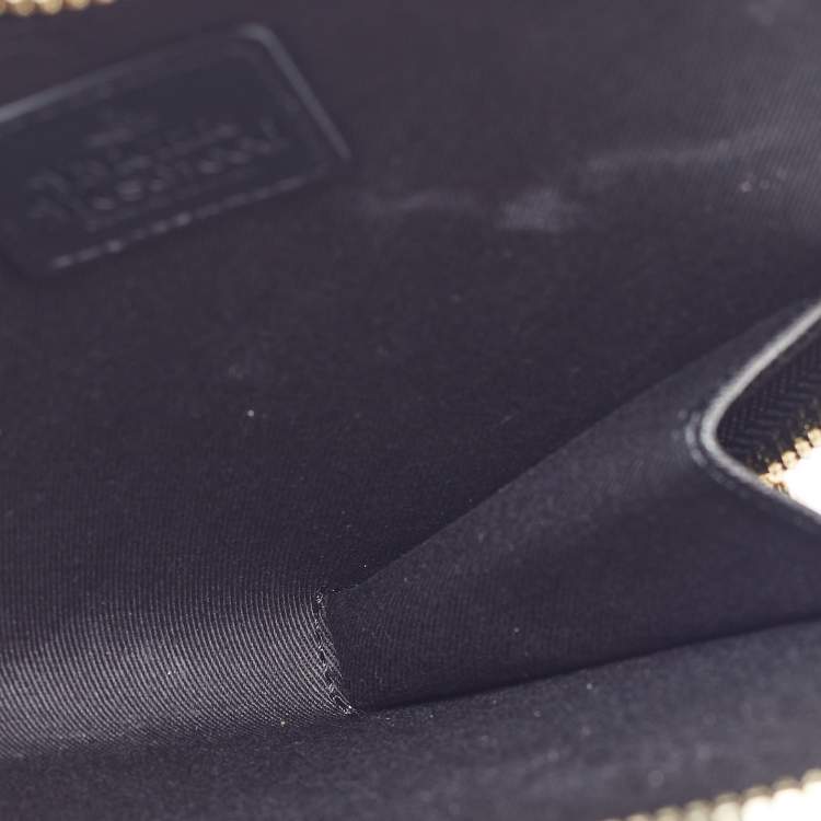 Pre Owned Vivienne Westwood Black Saffiano Leather Heart Zip Crossbody Bag