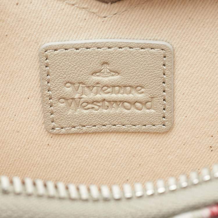 Pre Owned Vivienne Westwood Multicolor Printed Canvas Heart Zip Crossbody Bag